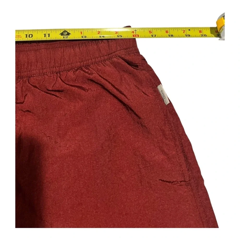 Onia Men's‎ Medium Burgundy Swim Trunks Lined Elastic Waist Drawstring